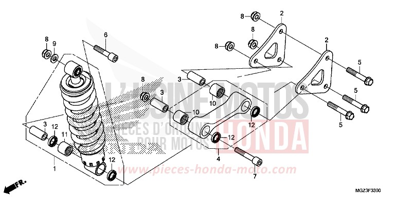 REAR CUSHION for CBR500R ABS PEARL HIMALAYAS WHITE (NHA87) from 2013